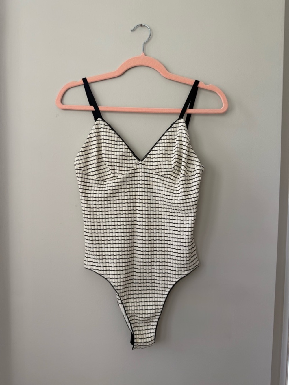 Rouje Black and White Striped 100% Cotton Bodysuit